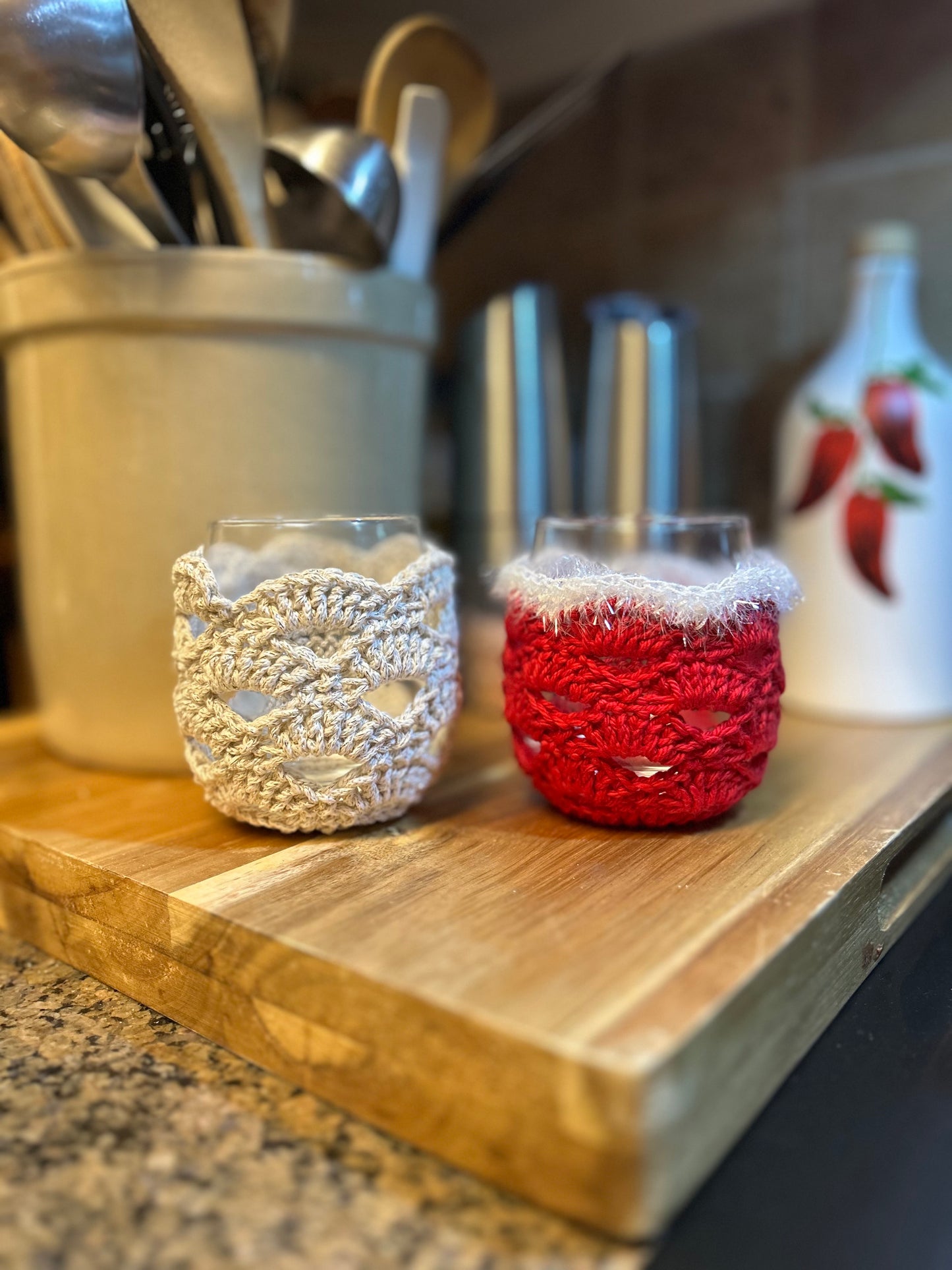 ✨ Handmade Crochet Glass Cozies ✨
