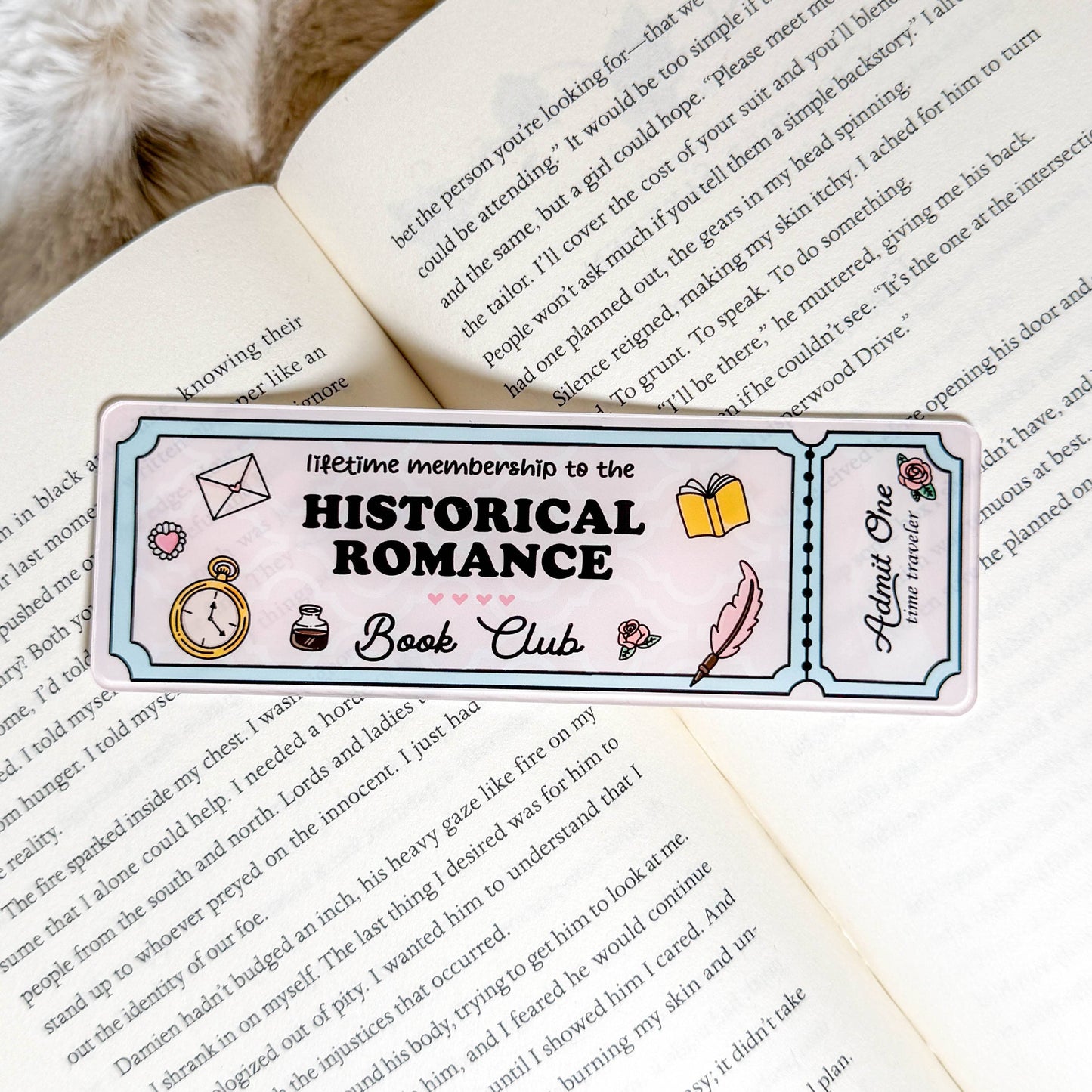 Historical Romance Book Club Ticket | Acrylic Bookmark