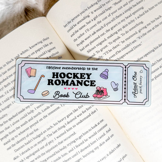 Hockey Romance Book Club Ticket | Acrylic Bookmark