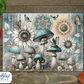 Blue Mushroom Glass Cutting Board