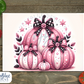 Pink Pumpkins Coquette Glass Cutting Board