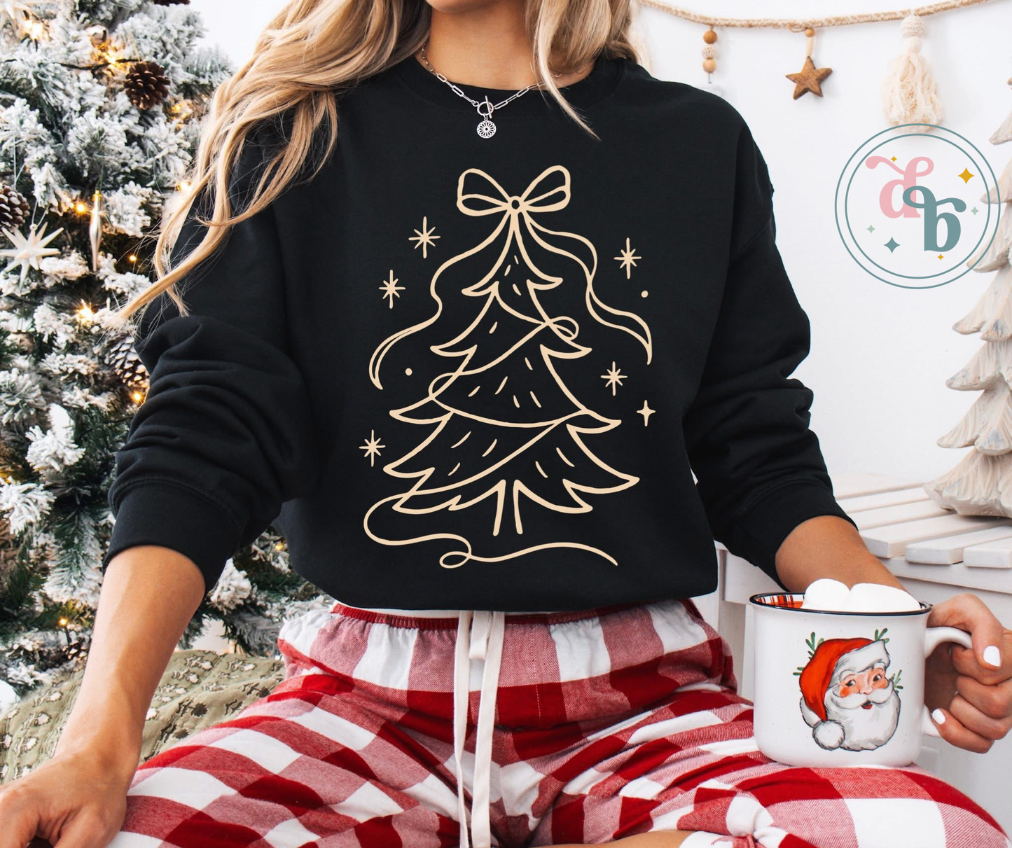 Minimalist Christmas Tree Crewneck – Cozy Holiday Sweatshirt