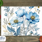 Blue Floral Glass Cutting Board