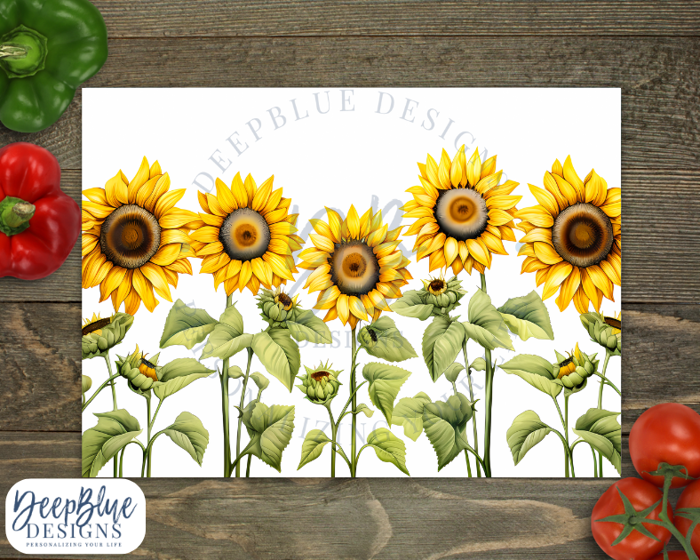 Sunflowers Glass Cutting Board