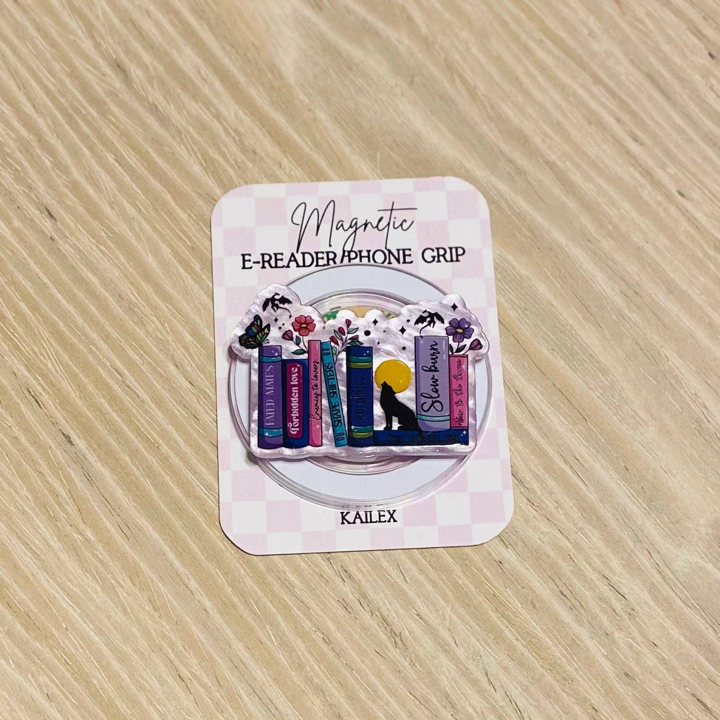 Fated mates purple books with wolf E-Reader, Phone Grip for all Devices - Magnetic