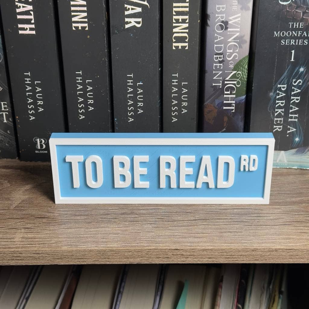 To Be Read Street Sign | Bookshelf Decor: Sky Blue