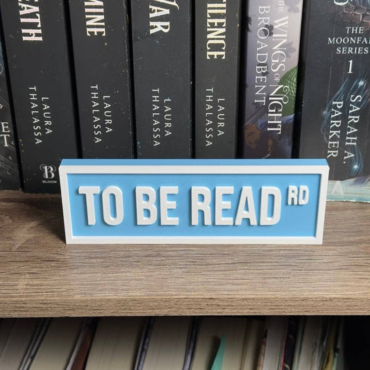 To Be Read Street Sign | Bookshelf Decor: Sky Blue