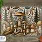 Rustic Mushrooms Glass Cutting Board