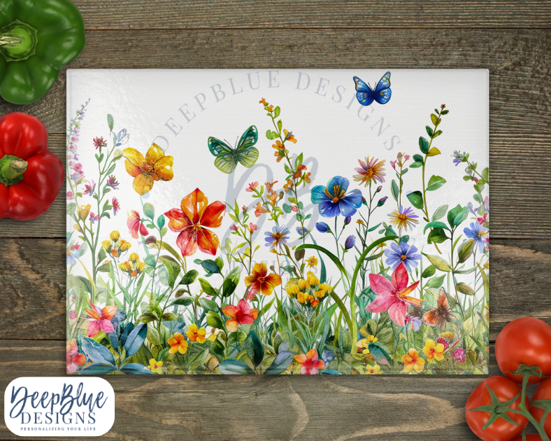 Wildflower Glass Cutting Board