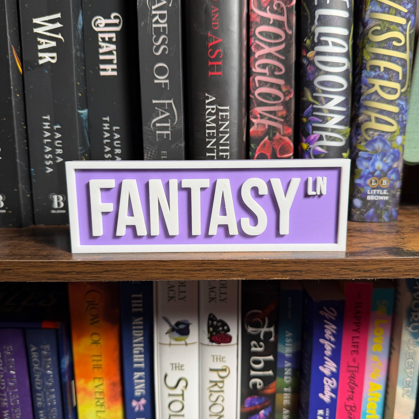 Fantasy Street Sign | Bookshelf Decor: Lilac Purple