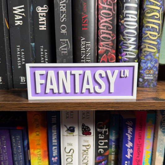 Fantasy Street Sign | Bookshelf Decor: Lilac Purple