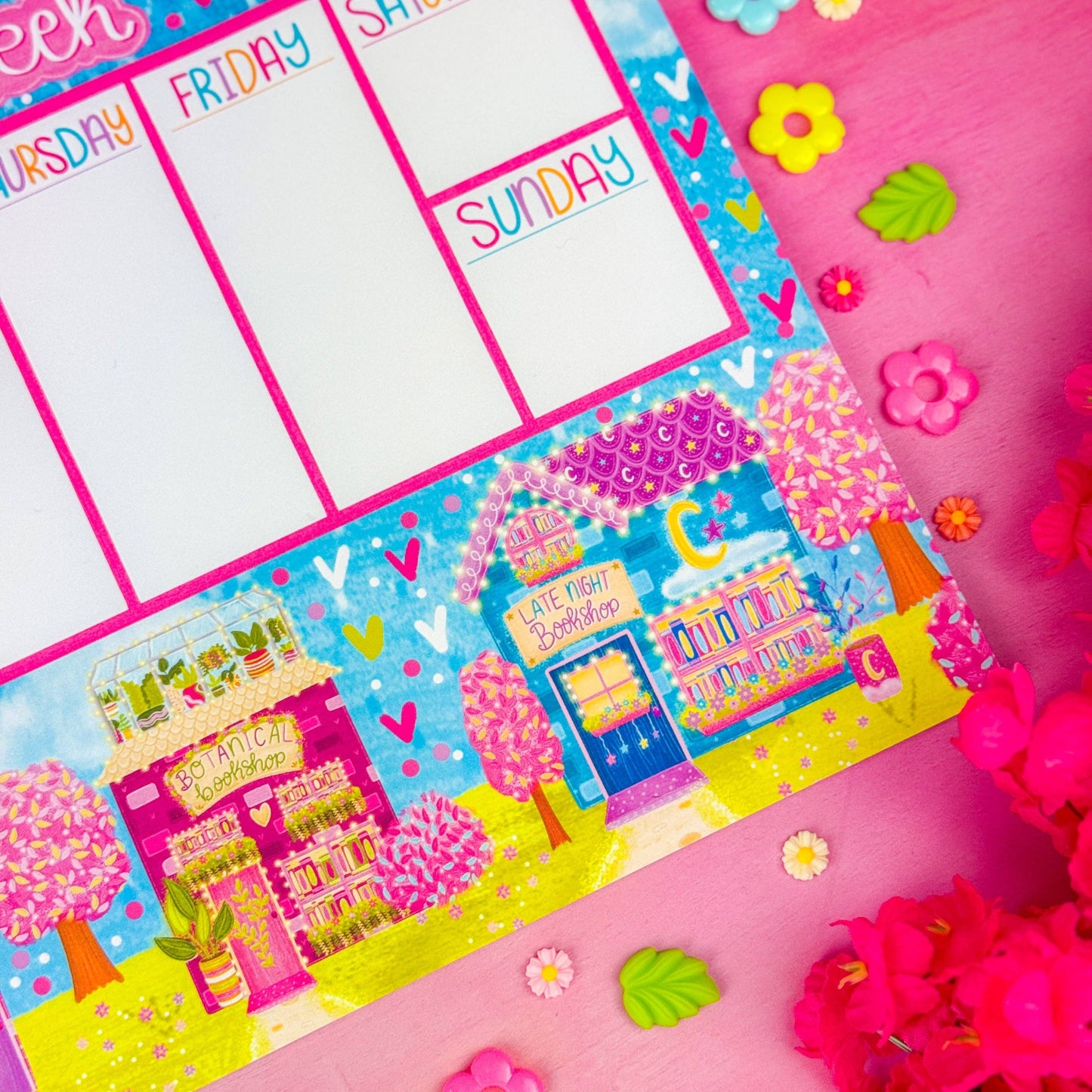 Bookshop Avenue Weekly Planner Notepad 8.5" x 11"