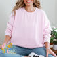 Pastel Santa Faux Embroidery Sweatshirt