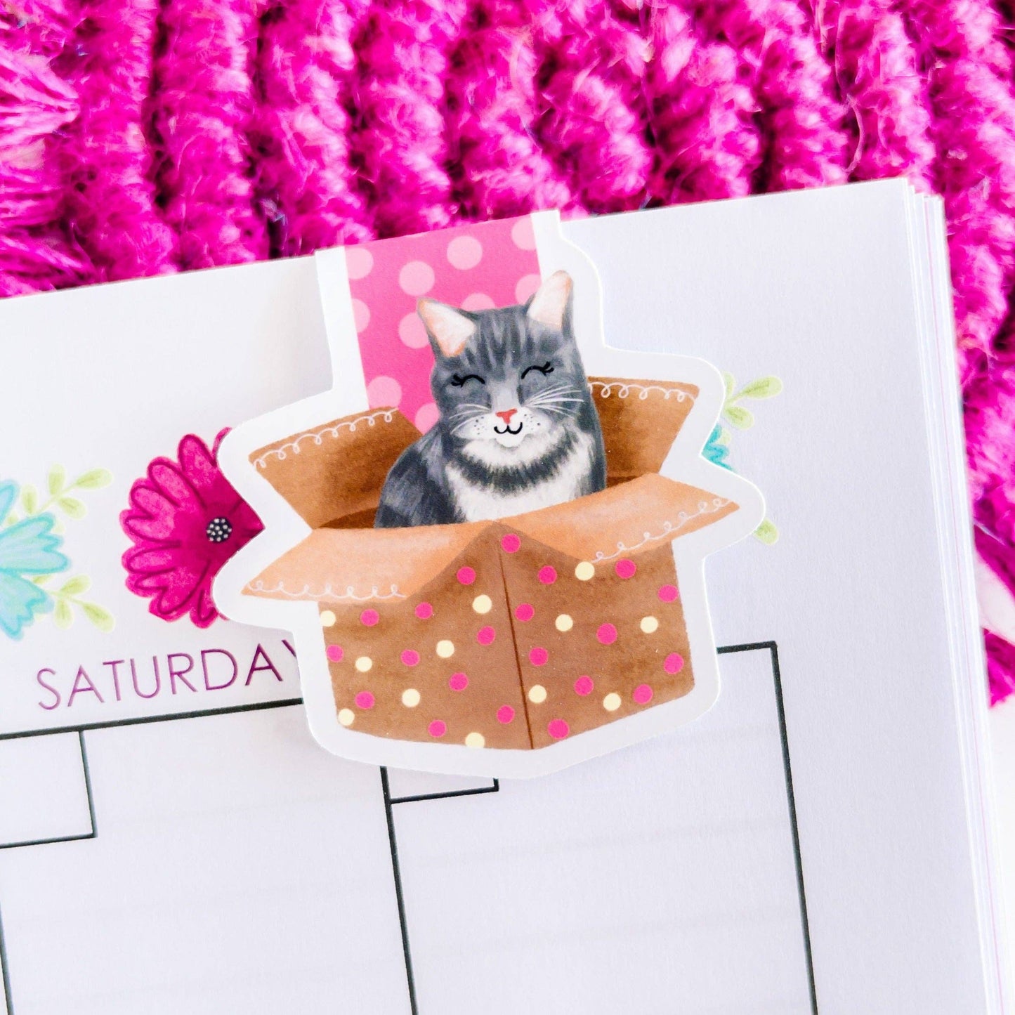 Kitty in a Box Magnetic Bookmark: Default Title