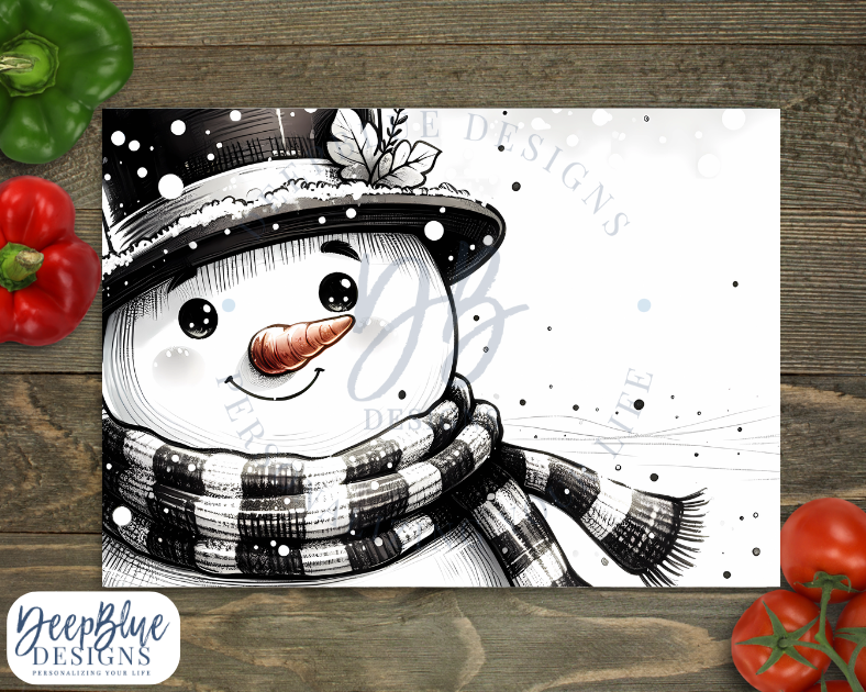 Snowman Glass Cutting Board