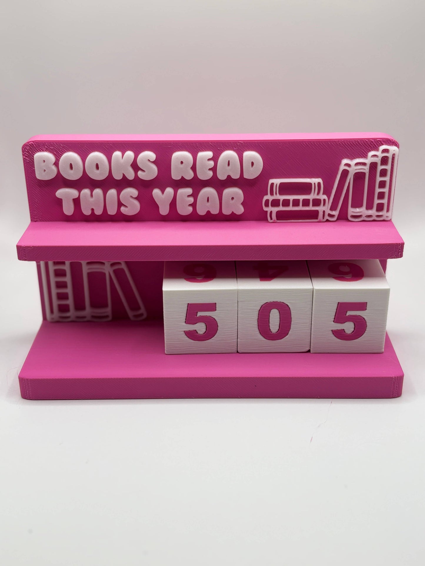 Book Counter Sign with Numbers : Light Blue Stand w/ White Blocks