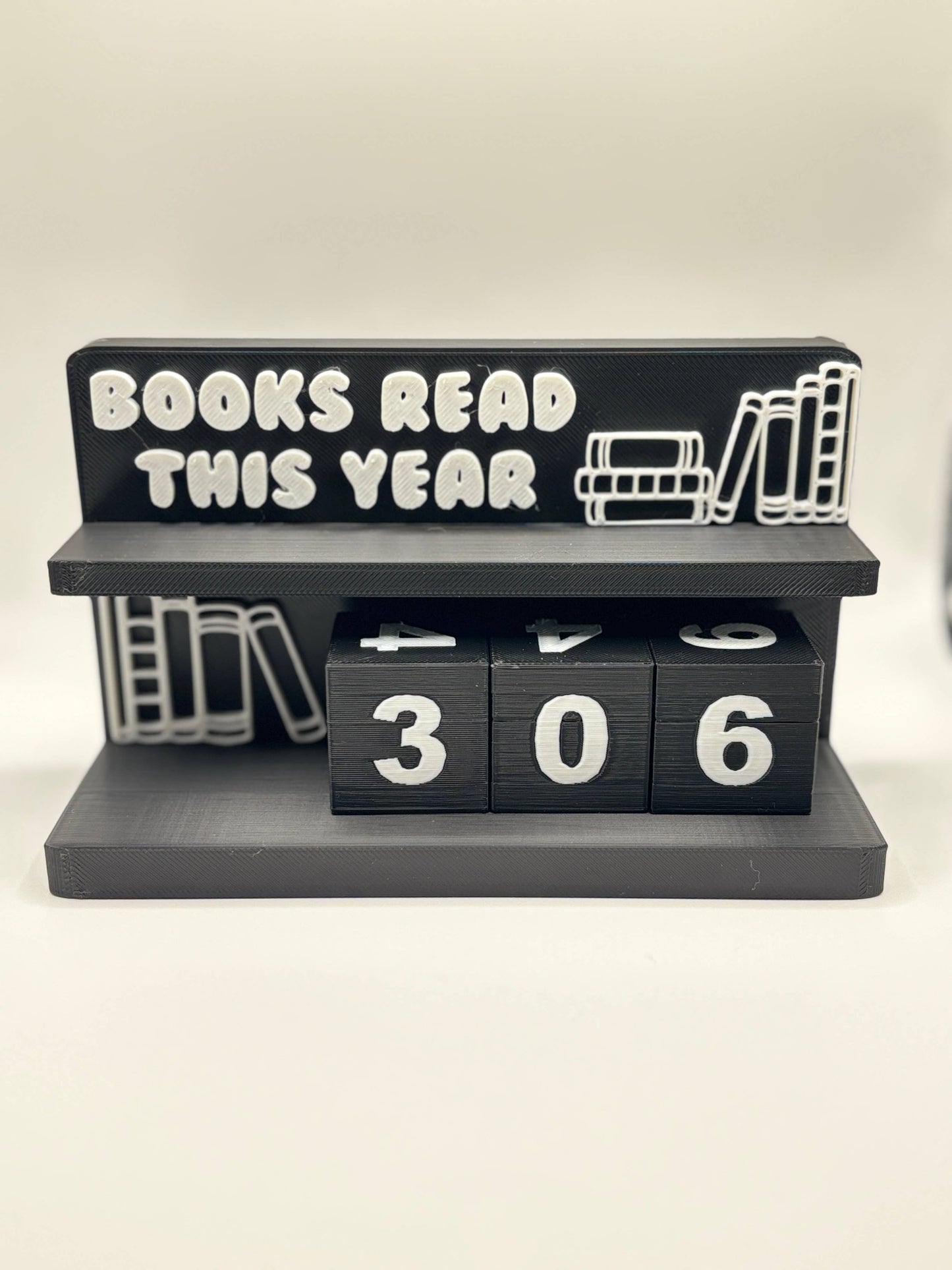 Book Counter Sign with Numbers : Light Blue Stand w/ White Blocks