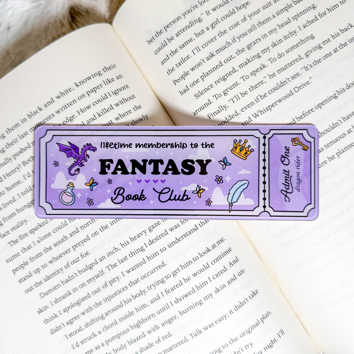 Fantasy Book Club Ticket | Acrylic Bookmark