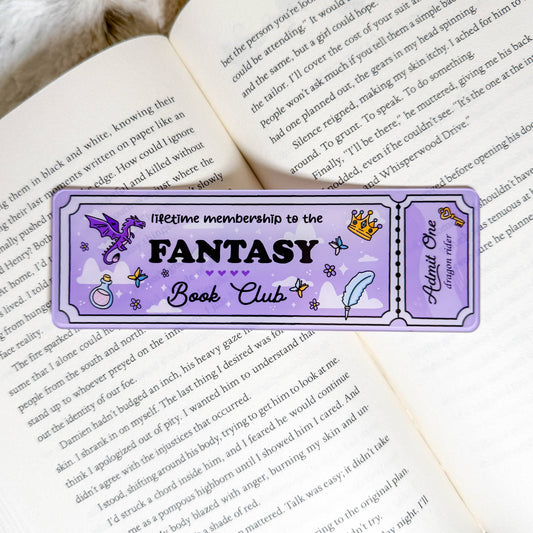 Fantasy Book Club Ticket | Acrylic Bookmark