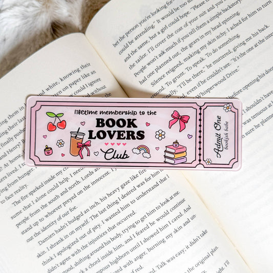 Book Lovers Book Club Ticket | Acrylic Bookmark