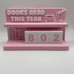Book Counter Sign with Numbers : Light Blue Stand w/ White Blocks