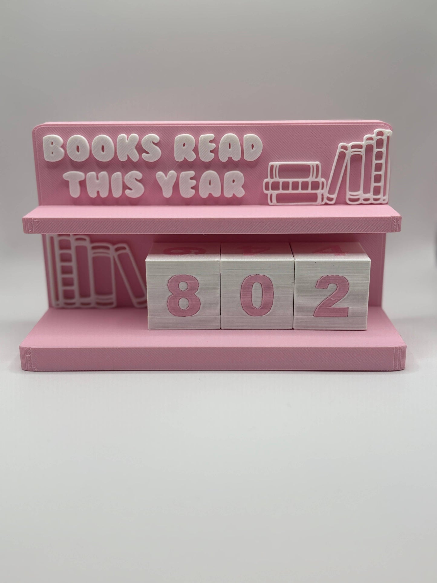 Book Counter Sign with Numbers : Light Blue Stand w/ White Blocks