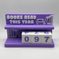Book Counter Sign with Numbers : Light Blue Stand w/ White Blocks