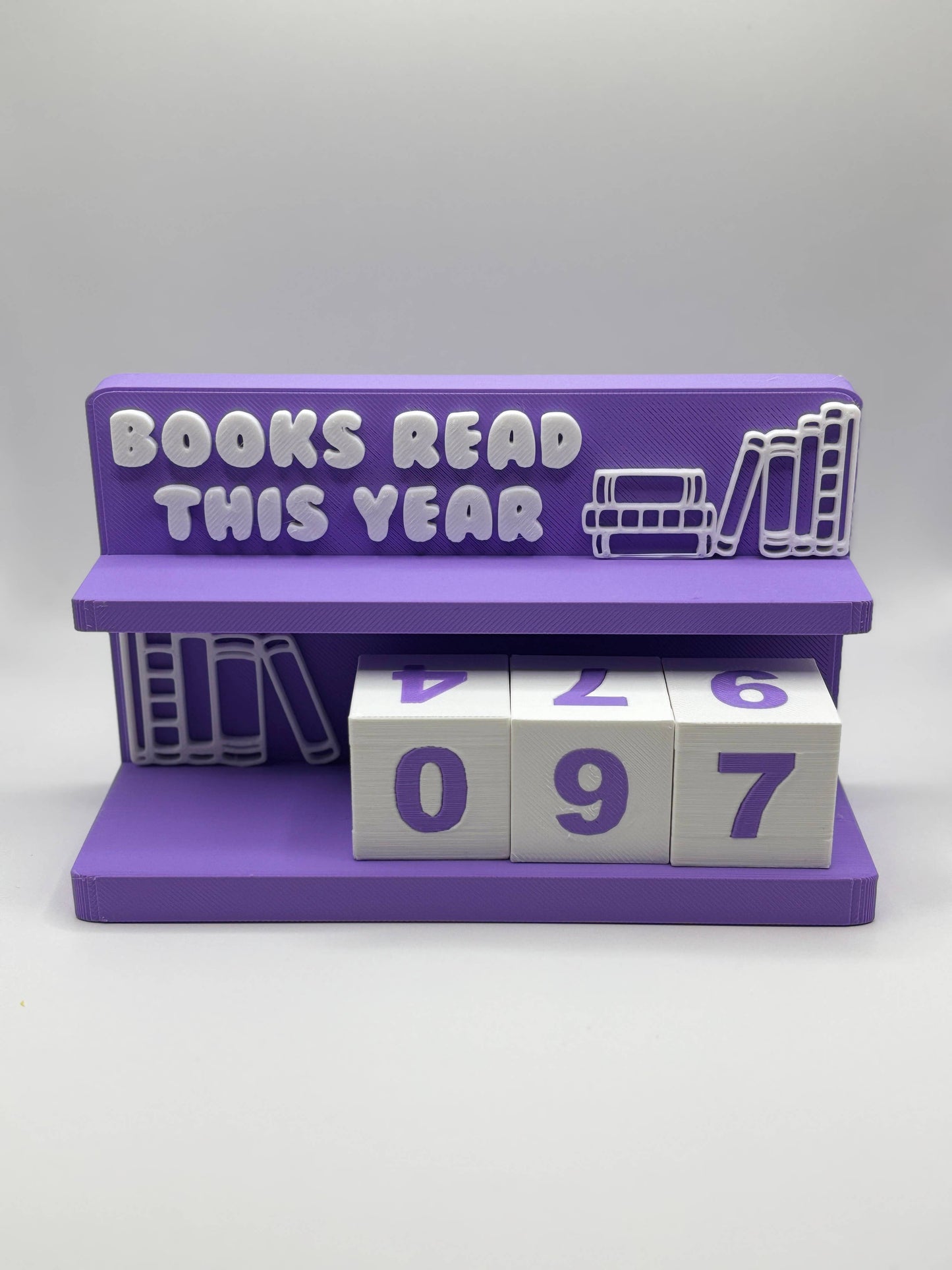Book Counter Sign with Numbers : Light Blue Stand w/ White Blocks