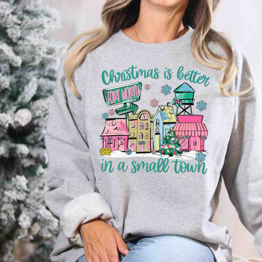 Christmas in a small town - Pink and Teal