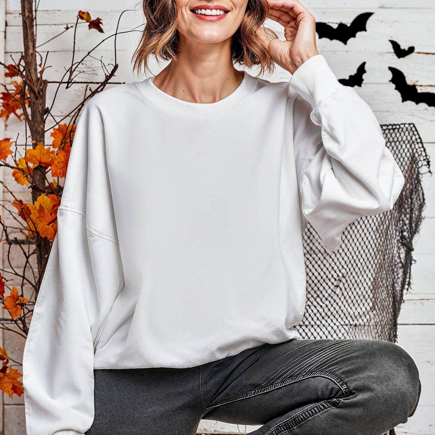 Sequin Ghost pocket sweatshirt