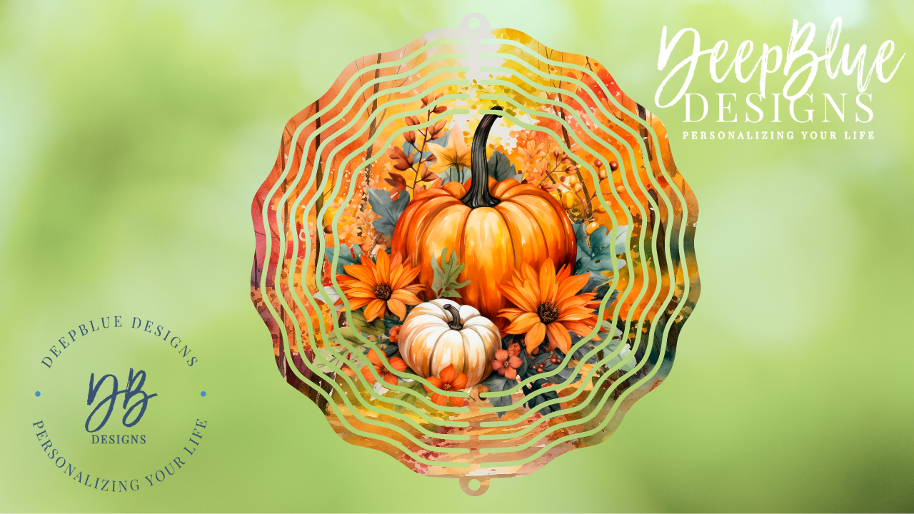 Fall pumpkin Wind Spinner