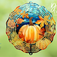 Stained Glass Autumn Pumpkin B Wind Spinner