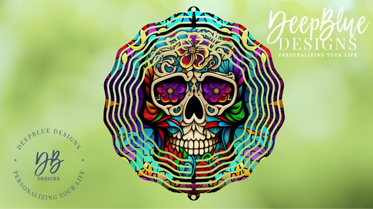 Sugar Skull wind spinner