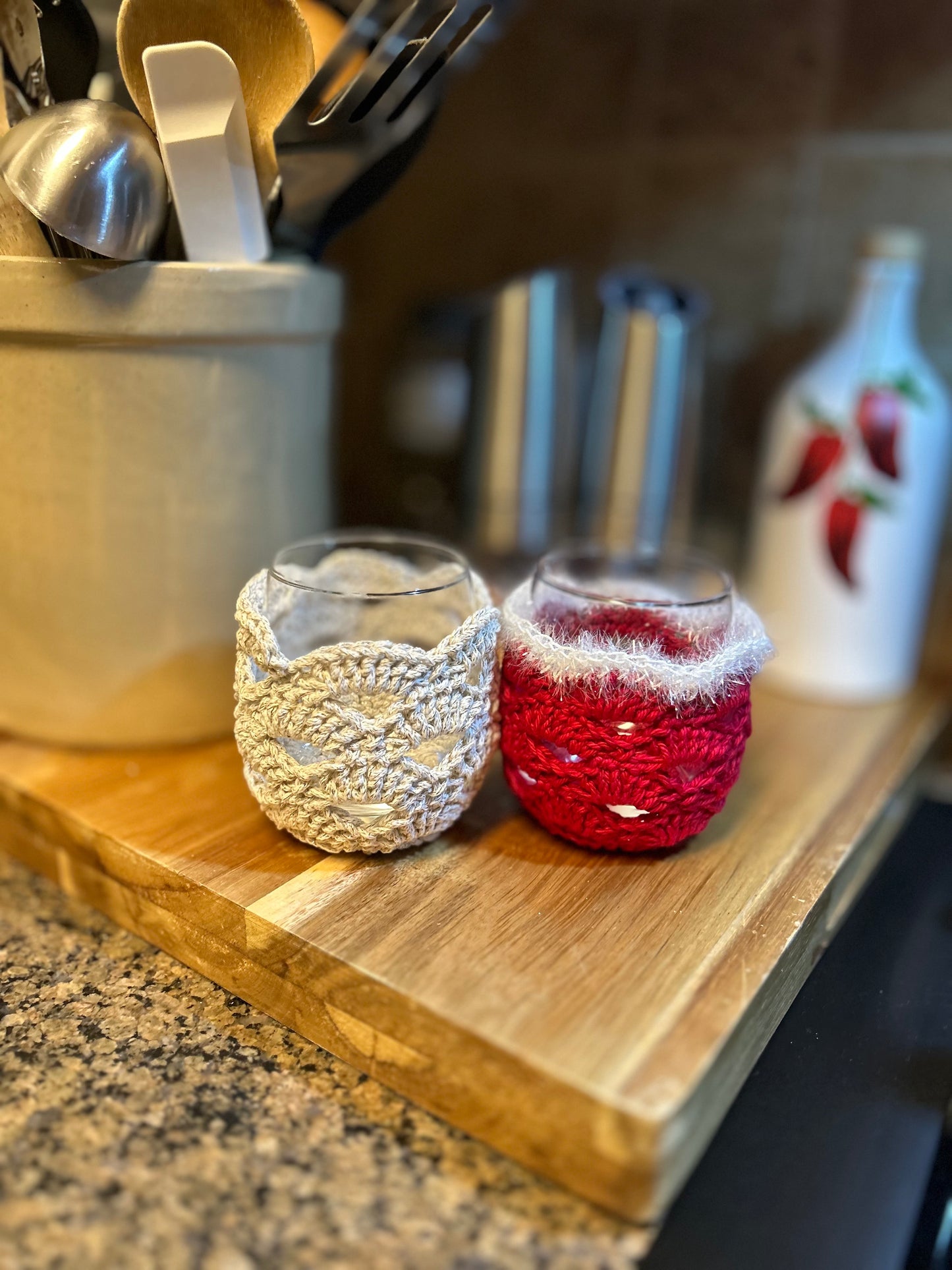 ✨ Handmade Crochet Glass Cozies ✨
