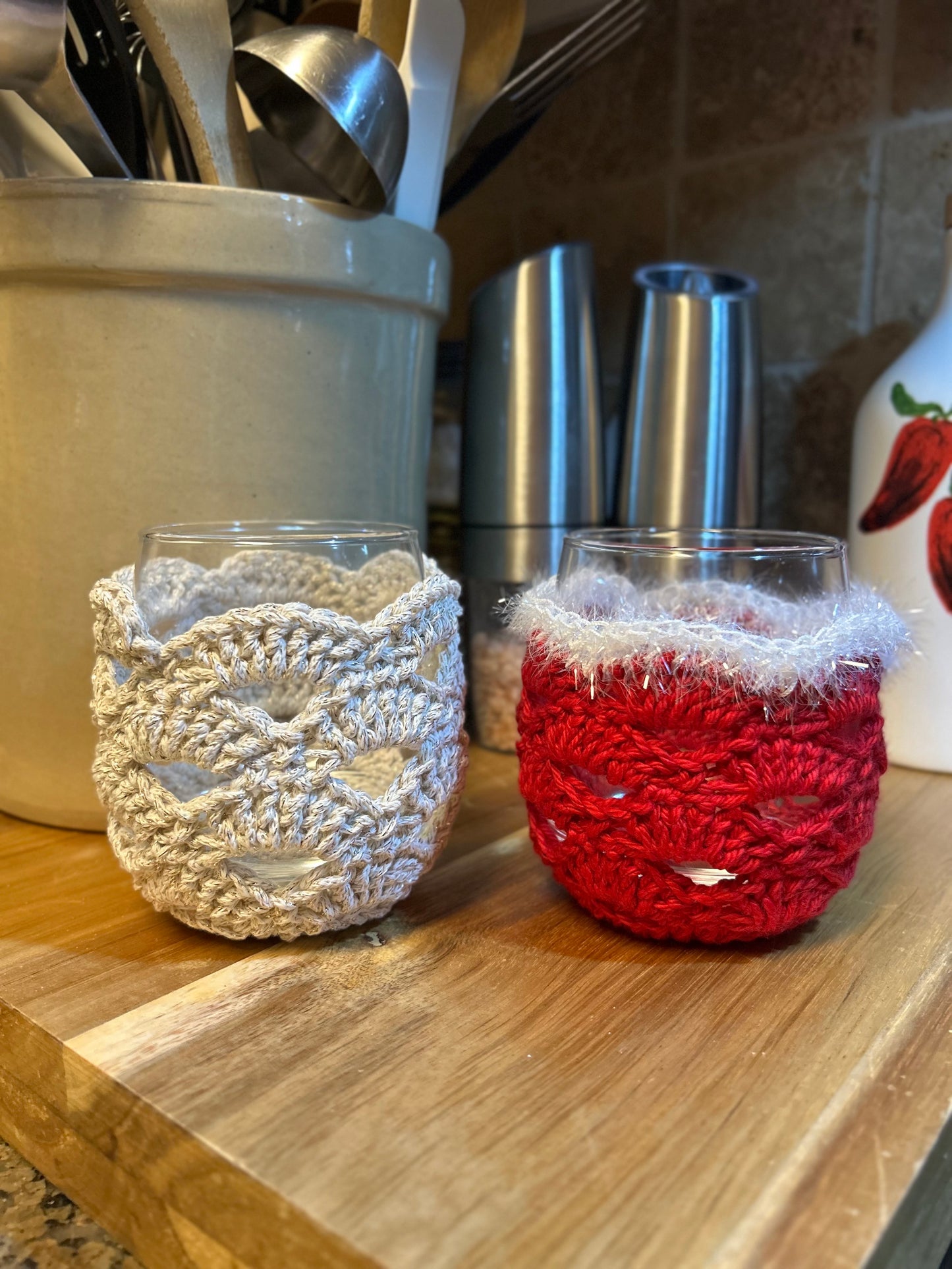 ✨ Handmade Crochet Glass Cozies ✨