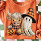 Faux embroidery cow & ghost