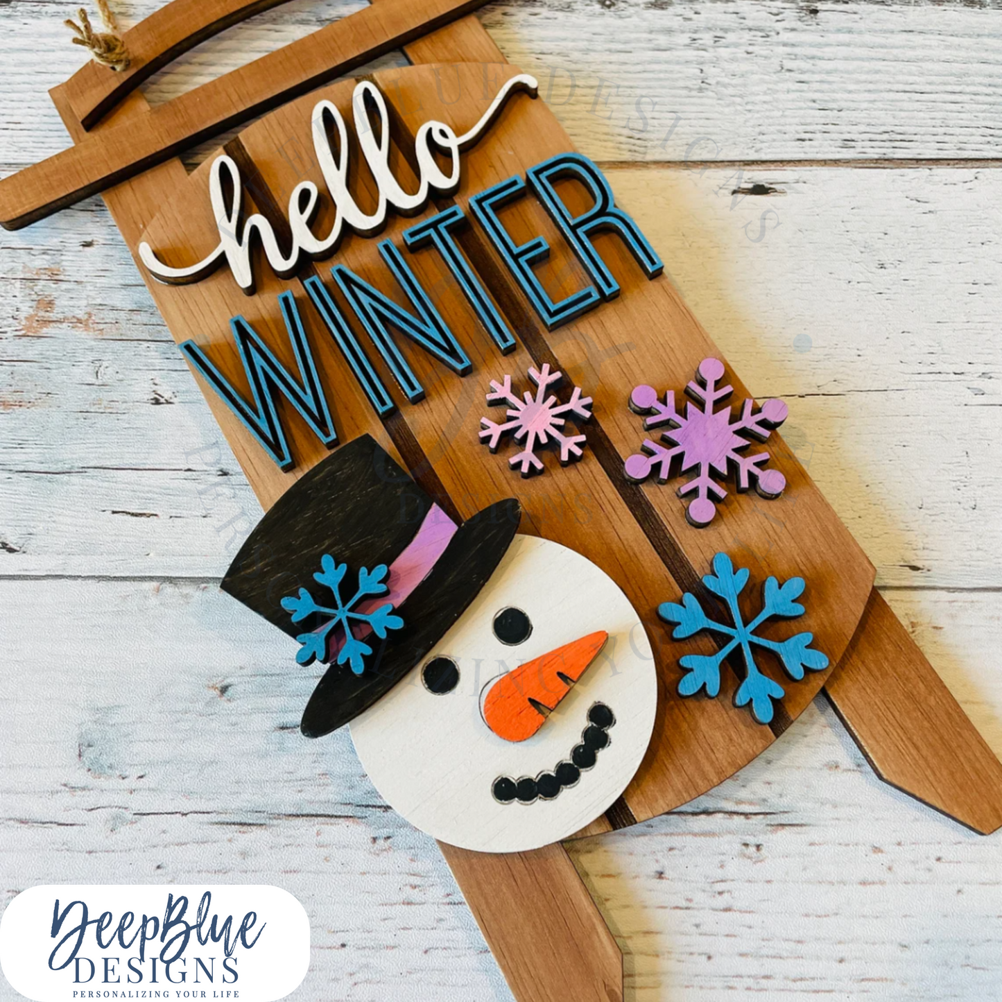 Hello Winter Snowman Sled DIY Kit