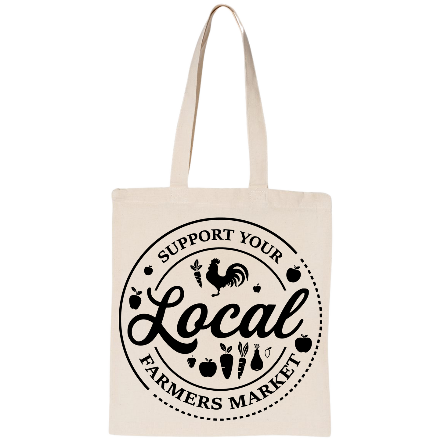 Large Canvas Tote - Farmers Market and fall vibes