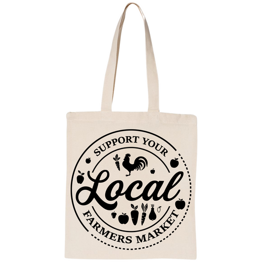 Large Canvas Tote - Farmers Market and fall vibes