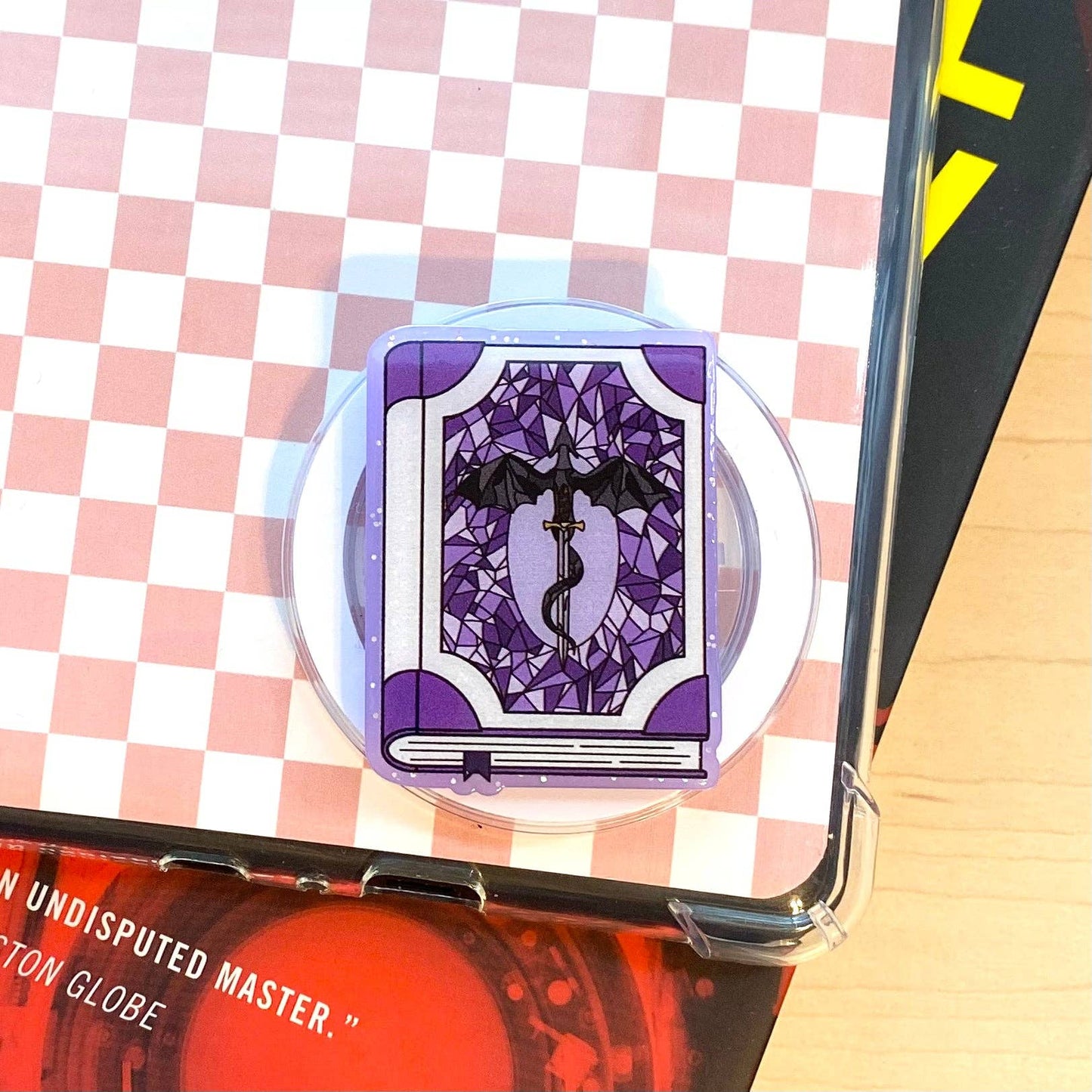 Purple Dragon Book E-Reader, Phone Grip for all Devices - Magnetic or Adhesive: Magnetic