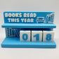 Book Counter Sign with Numbers : Light Blue Stand w/ White Blocks