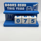 Book Counter Sign with Numbers : Light Blue Stand w/ White Blocks