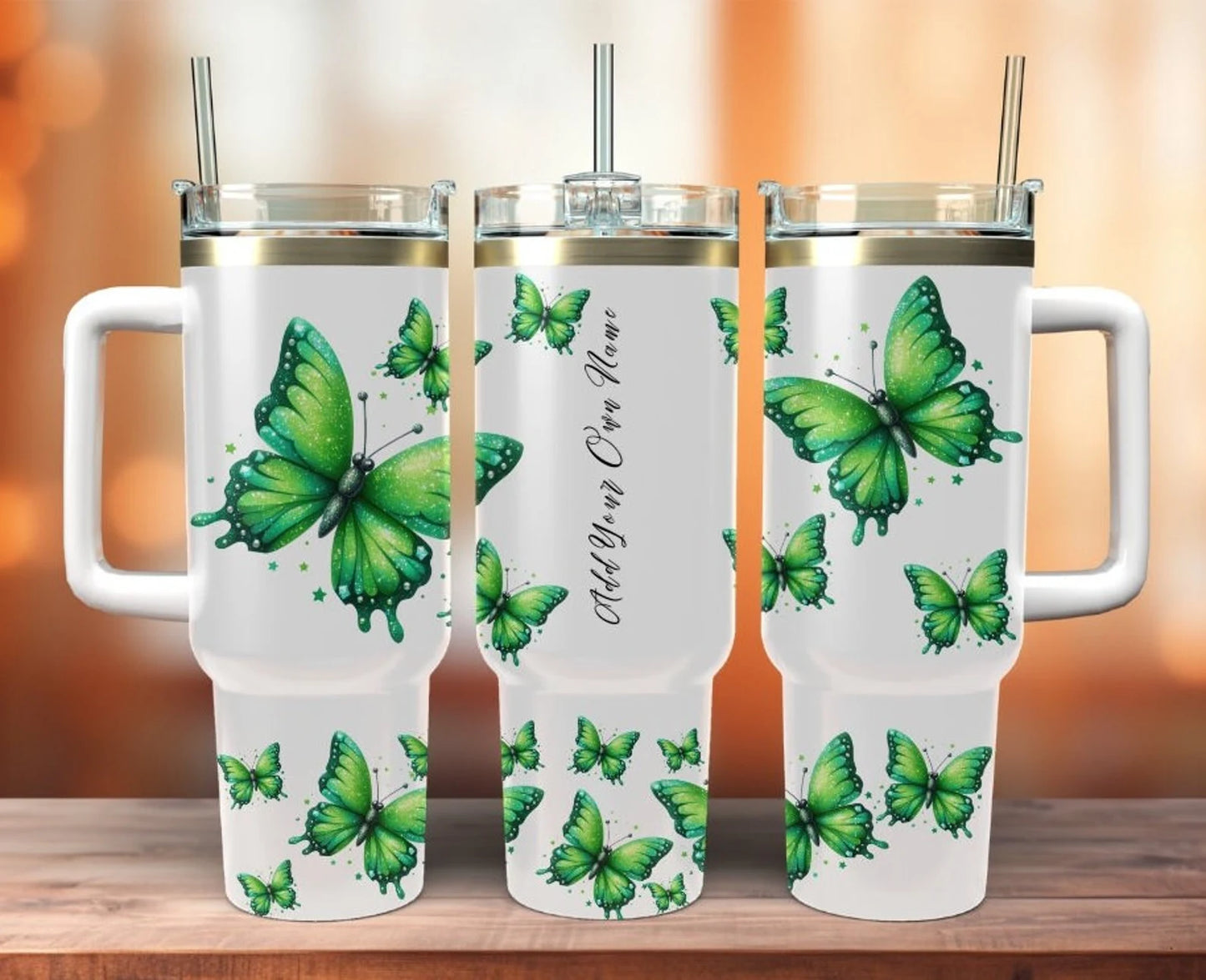 Glitter Butterflies - Green