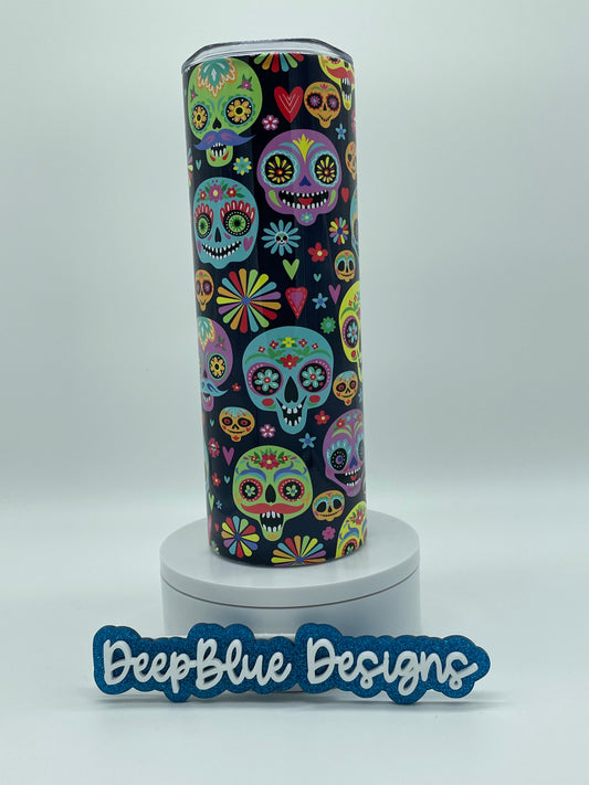 Colorful Sugar Skull Tumbler