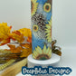 Leopard and sunflowers