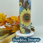 Leopard and sunflowers