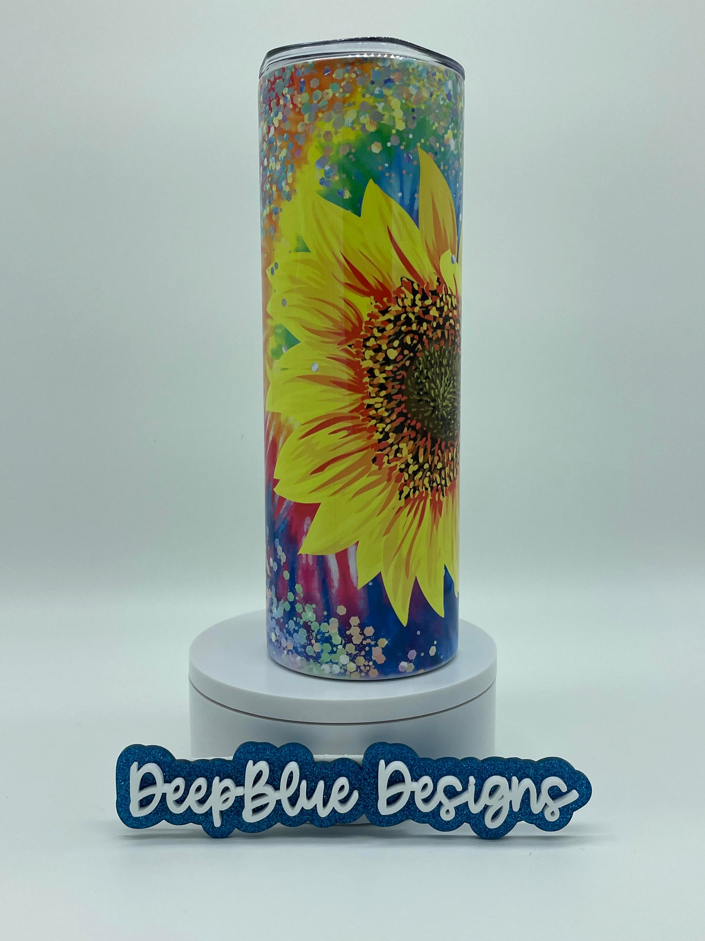 Sunflower Tie-dye Rainbow Tumbler