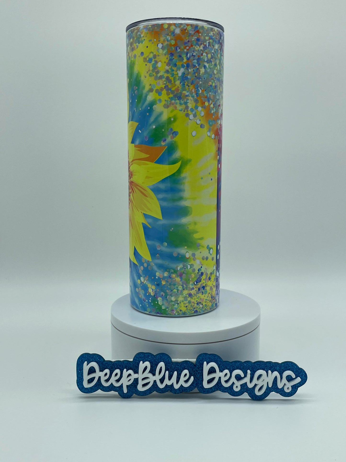 Sunflower Tie-dye Rainbow Tumbler